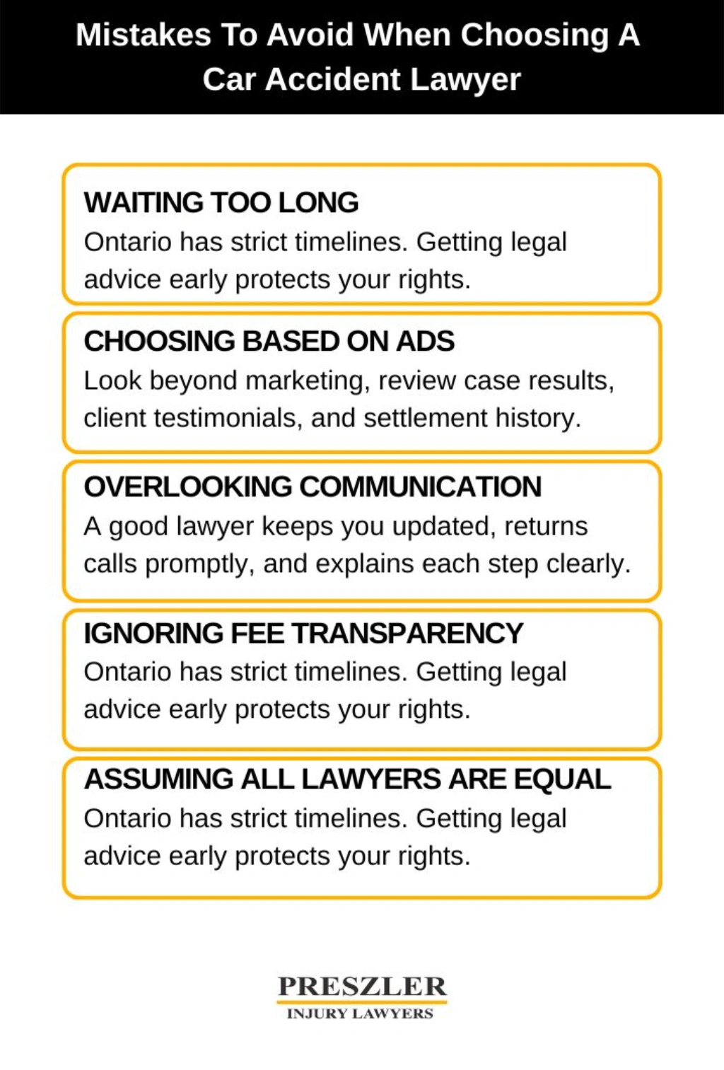 Image Describing Mistakes To Avoid When Choosing A Car Accident Lawyer