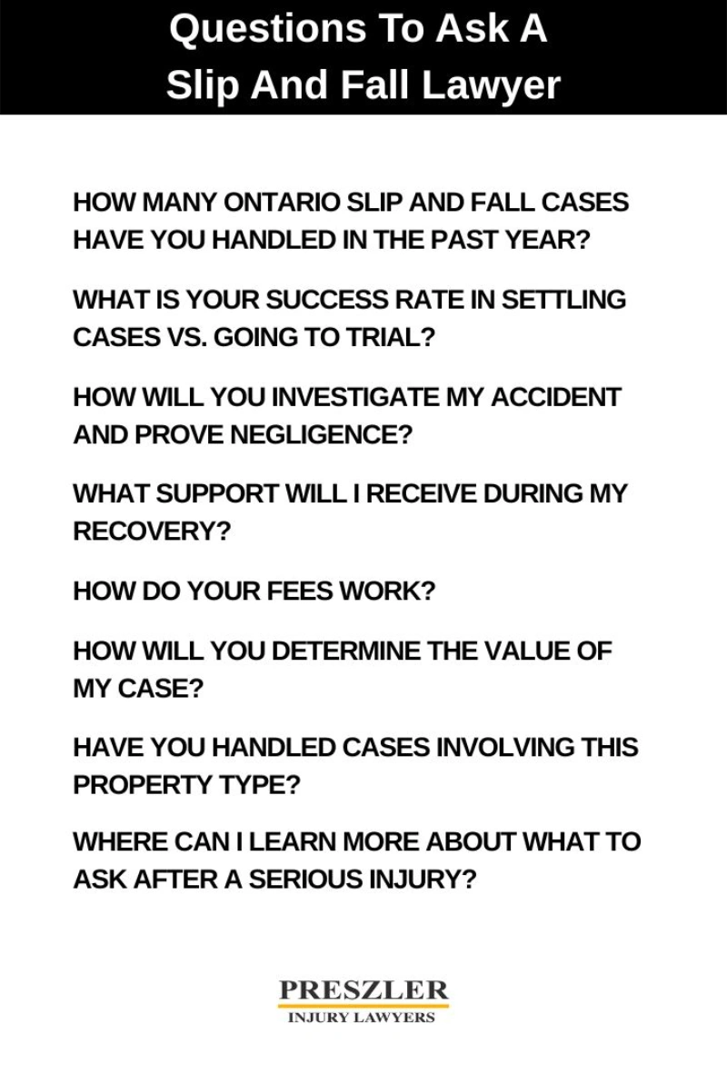 Checklist Of Questions To Ask A Slip And Fall Lawyer