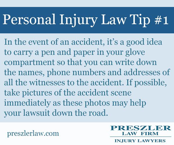 personal injury law tip 1